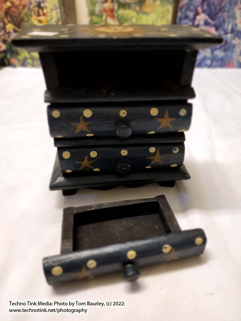Dark Blue min Sun Moon handcraft dresser jewelry box - Image 12