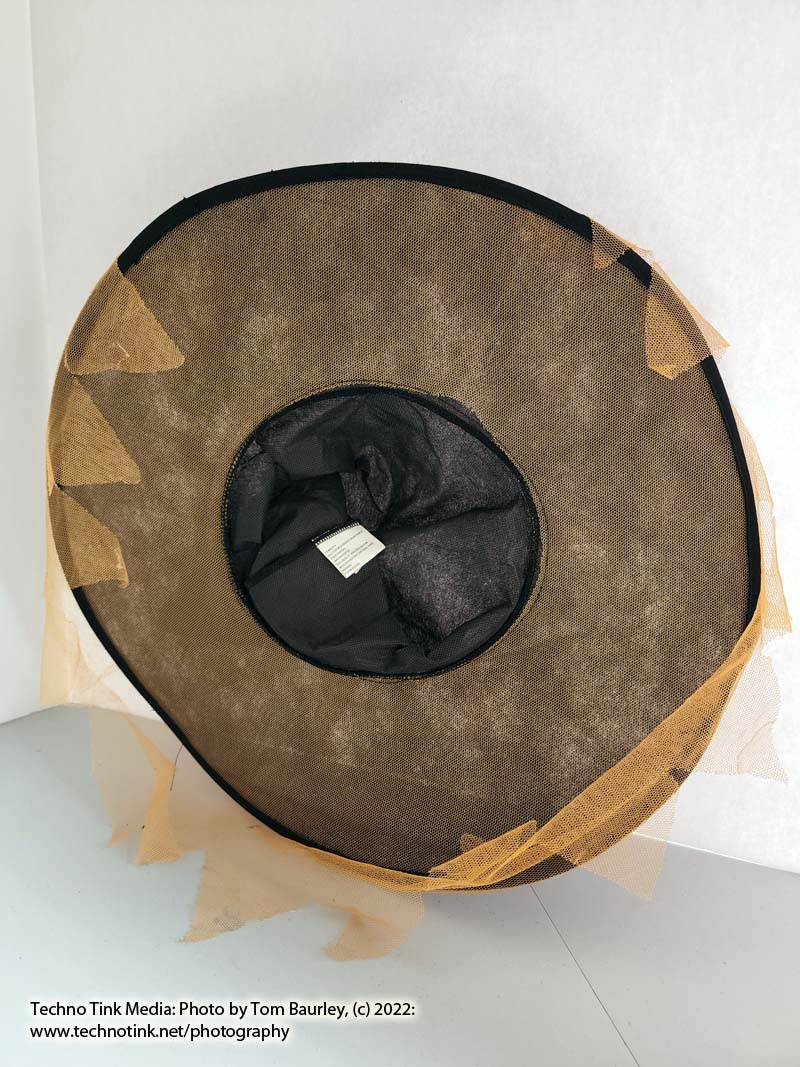 Orange netting over black witch hat - Image 9