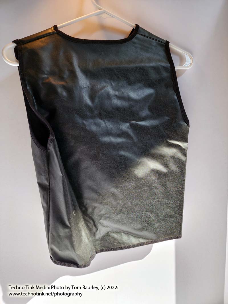 Used Black PVC Vest with Comic Jolly Rogers Skull, Size Medium 8-10 - Image 4
