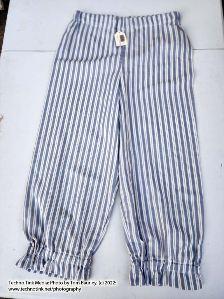 Blue and white verticle striped child bloomers - Pirate style one size