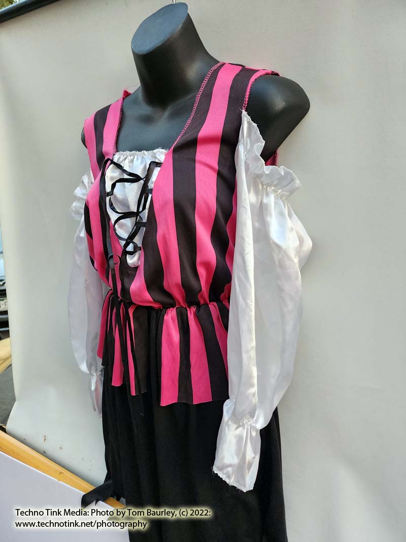 Large Pink/Black/White Sexy Pirate Outfit - Image 3