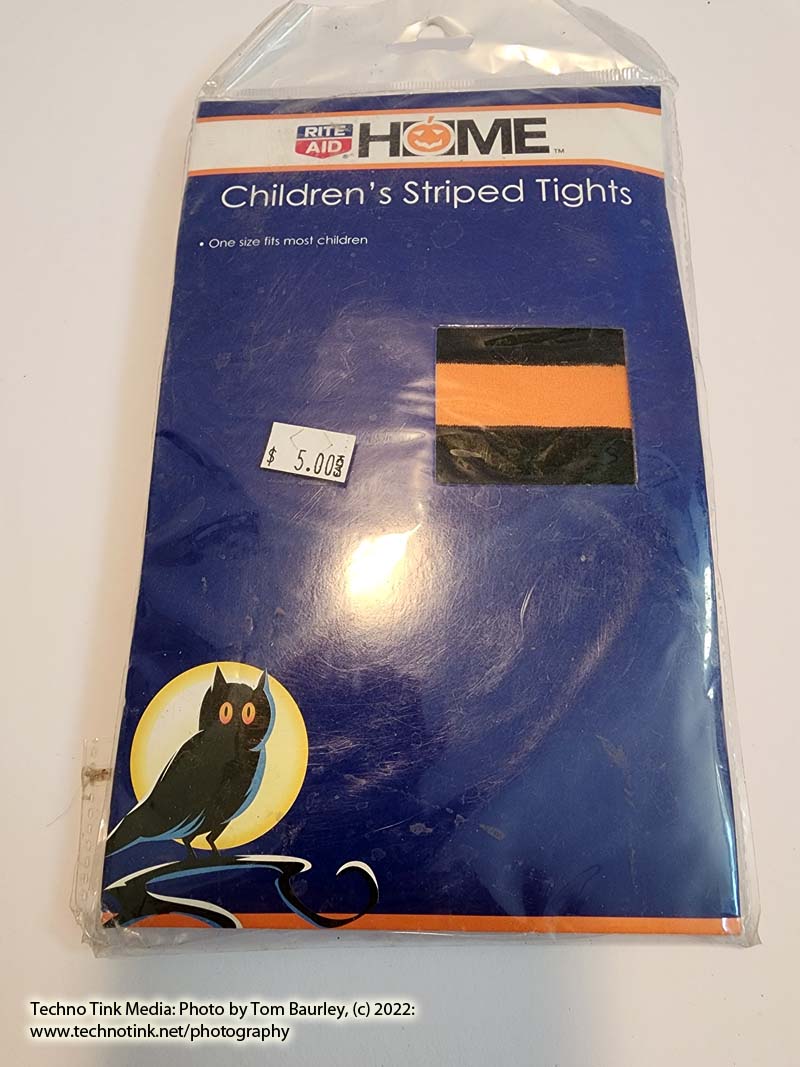 Orange and Black Children's Striped Tights - Image 2