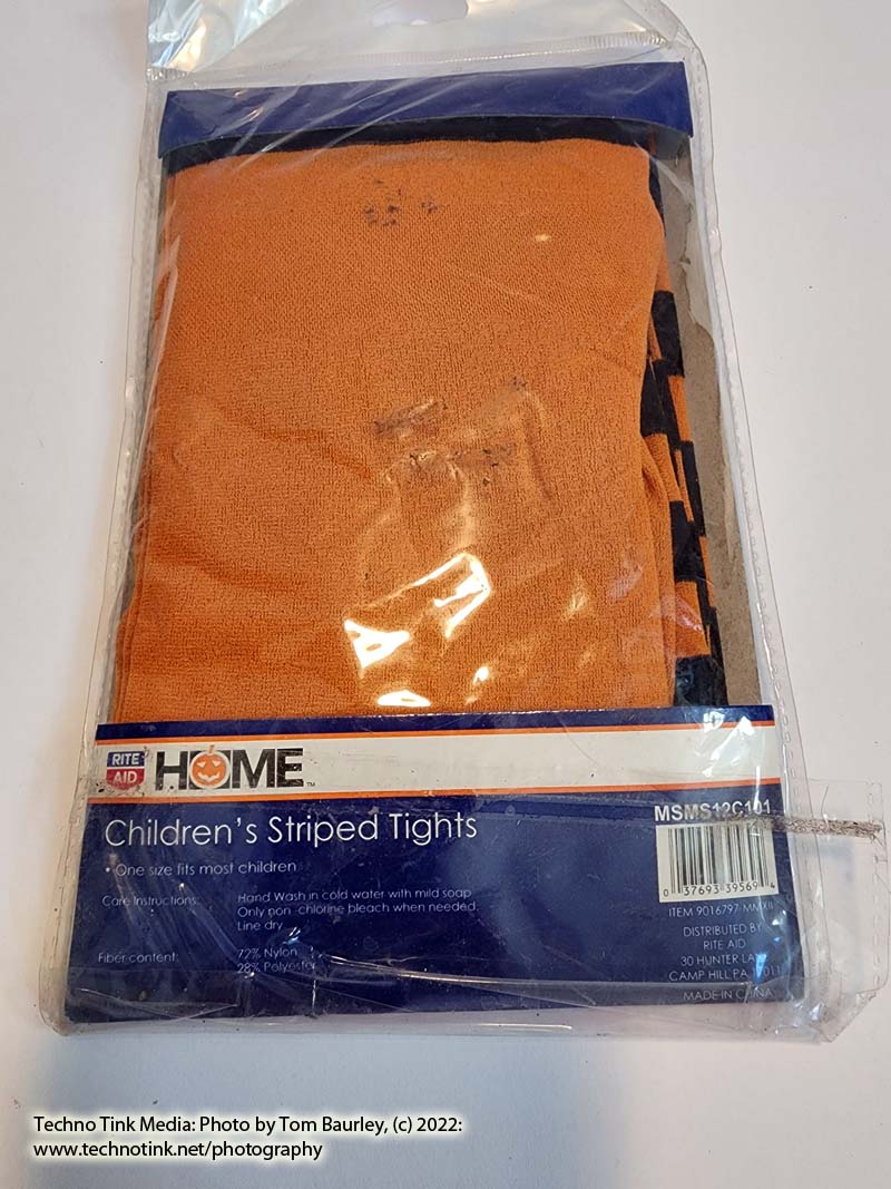 Orange and Black Children's Striped Tights - Image 4