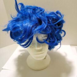 Punk Bright Blue Wig with netting