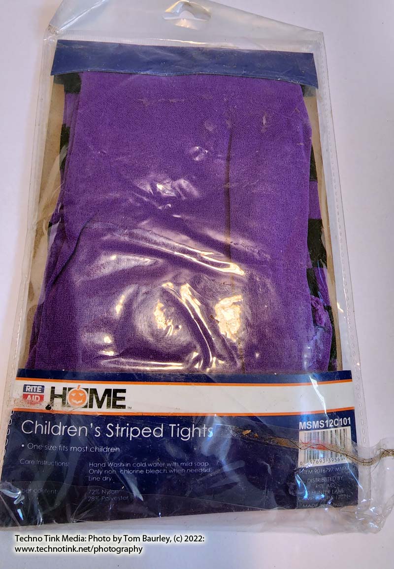 Purple and Black Children's Striped Tights - Image 4