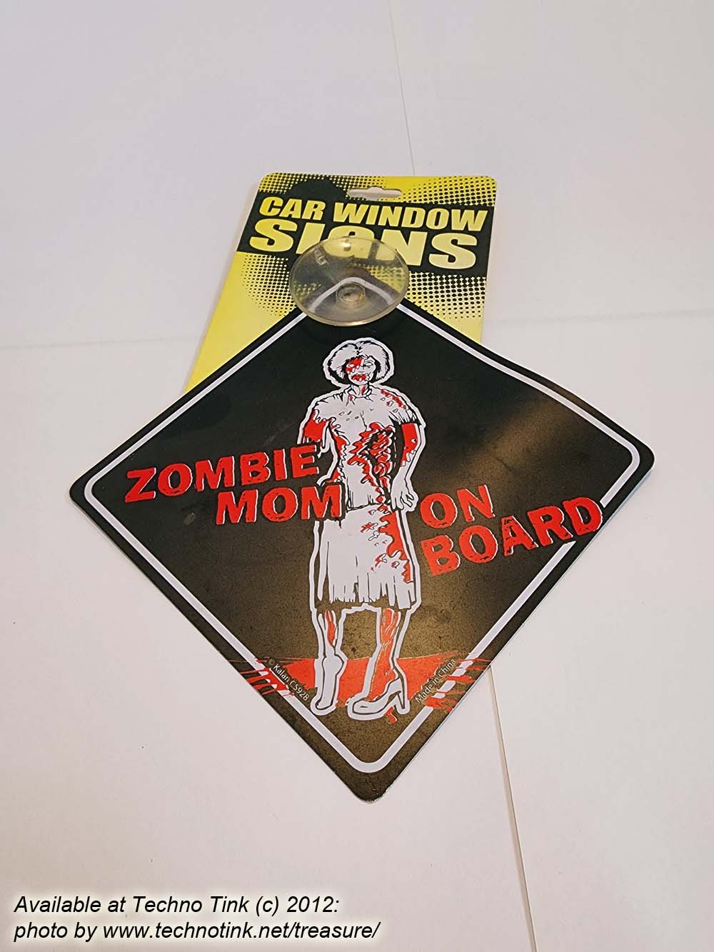 Plastic Car Window Sign - Zombie Mom on Board