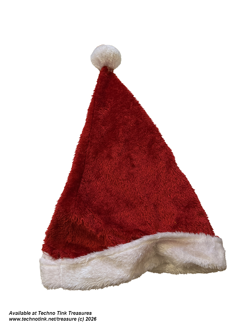 Plush Red Santa Hat with White Trim and Tassle - Image 9