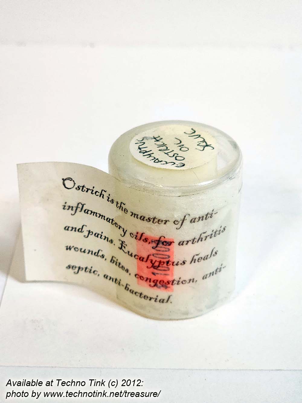 Small 1 oz Vial of Eucalyptus Hazelnut Ostrich Oil Salve - Image 2