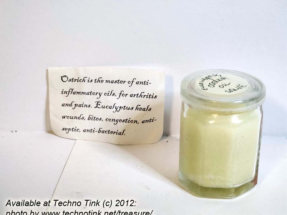 Small 1 oz Vial of Eucalyptus Hazelnut Ostrich Oil Salve