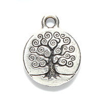 Large Double sided Tree of Life Pendant on braided black leather necklace with clasp - Image 2