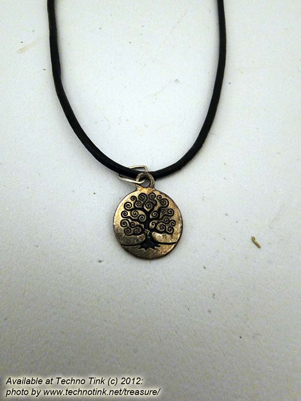 Large Double sided Tree of Life Pendant on braided black leather necklace with clasp - Image 9