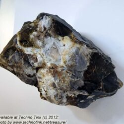 Large Chunk of raw black-brown-white chert/agate 7x4x4