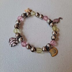 Sea Life beaded charm elastic bracelet
