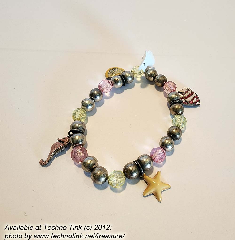 Sea Life beaded charm elastic bracelet - Image 7