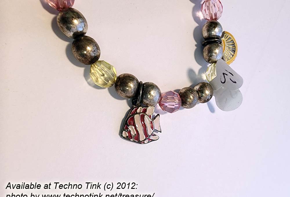 Sea Life beaded charm elastic bracelet - Image 10