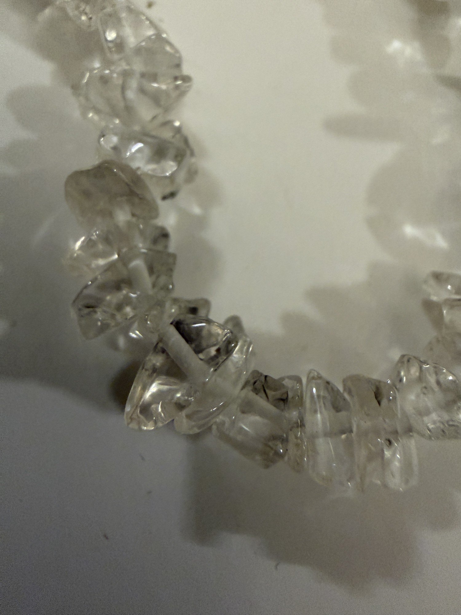 Quartz-Like Clear Stone Chip Strand 34" Endless Necklace or Beading Supply - Image 2