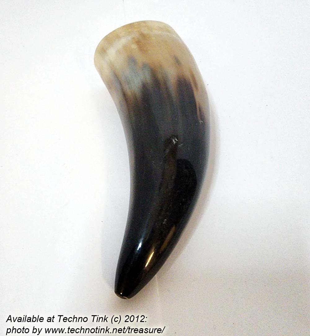 Small tan-black Steer Viking Drinking Horn 6.5-8 inches - Image 6