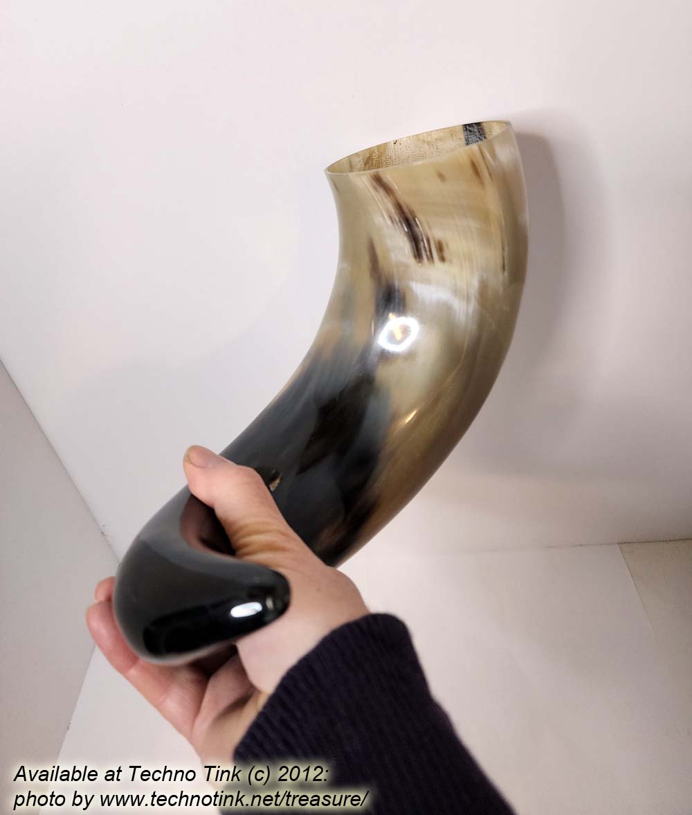 Water Buffalo Viking Drinking Horn 18-20 inch / 4-5 inch base (HR100-20A) - Image 7