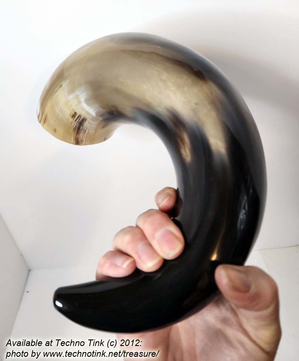 Water Buffalo Viking Drinking Horn 18-20 inch / 4-5 inch base (HR100-20A) - Image 10