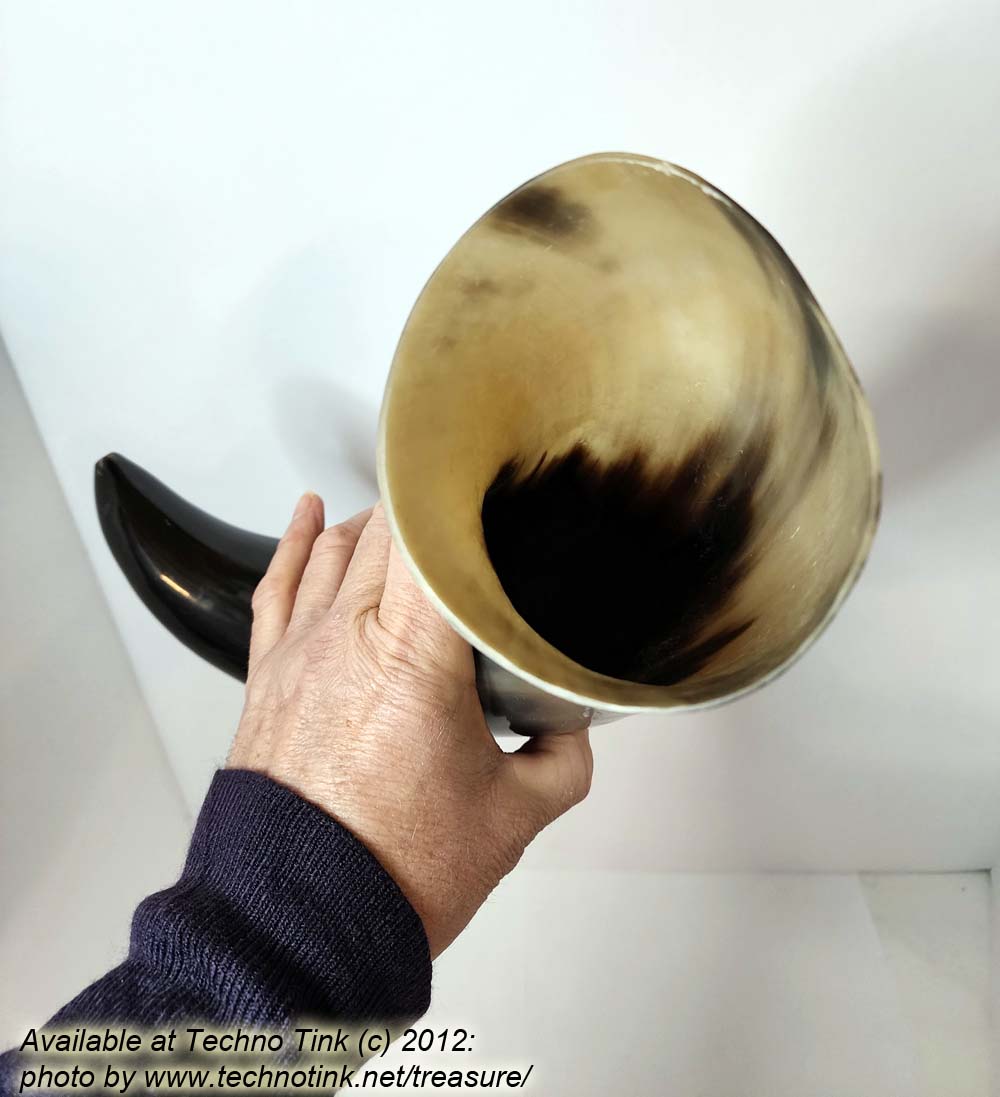 Water Buffalo Viking Drinking Horn 18-20 inch / 4-5 inch base (HR100-20A) - Image 17