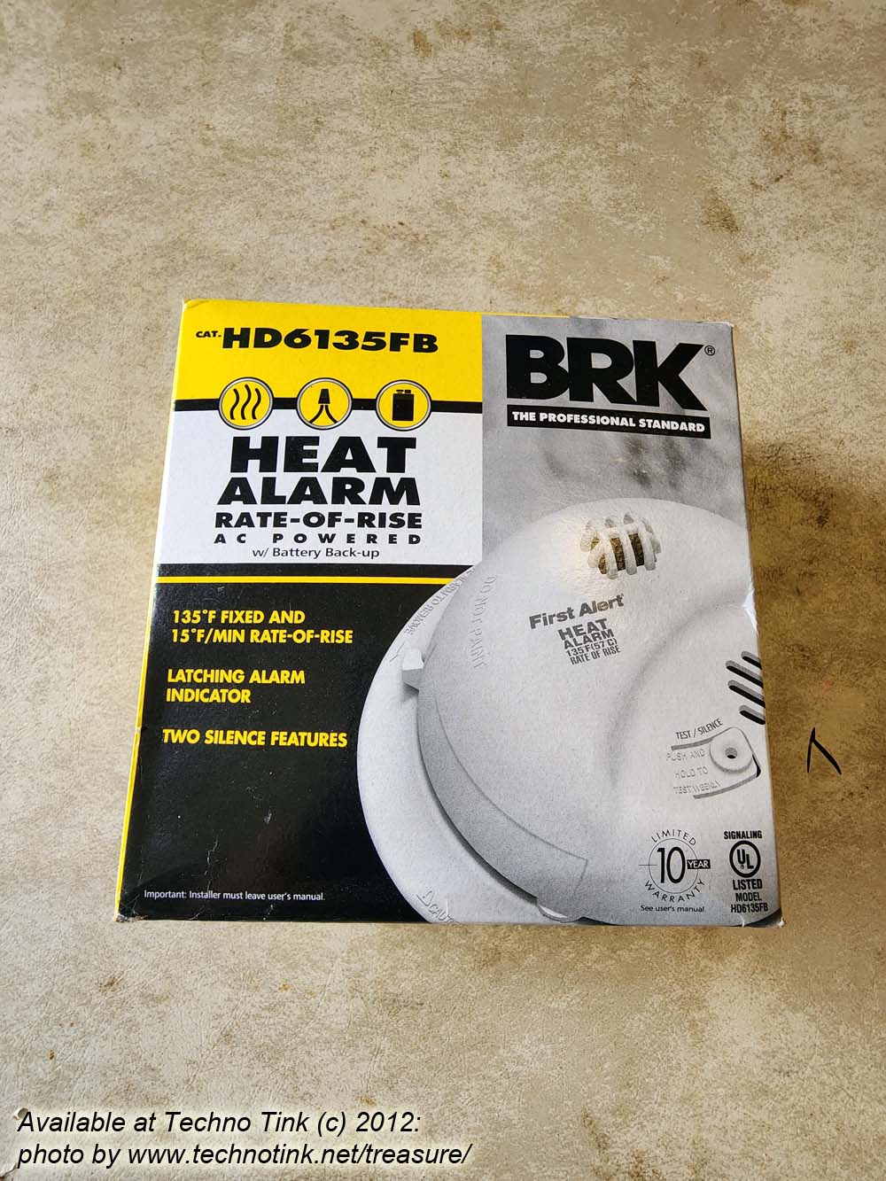 BRIK First Alert Hard-Wired with Battery Backup Ionization Heat Alarm