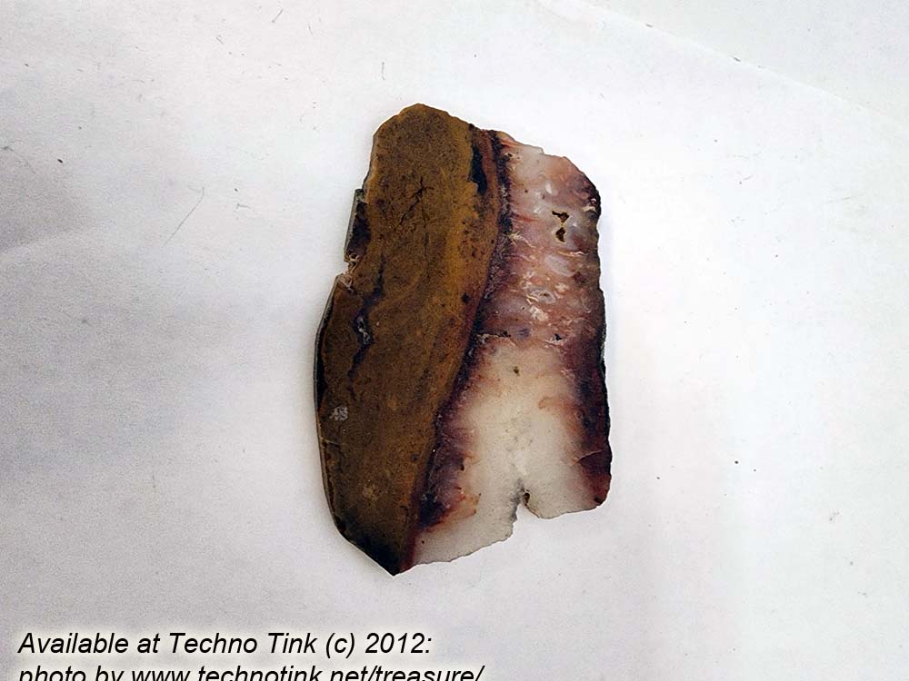 Flame Agate Slab, cut and polished approx 3.25x2x.10 inches - Image 2