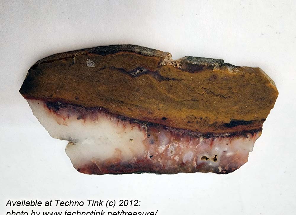 Flame Agate Slab, cut and polished approx 3.25x2x.10 inches