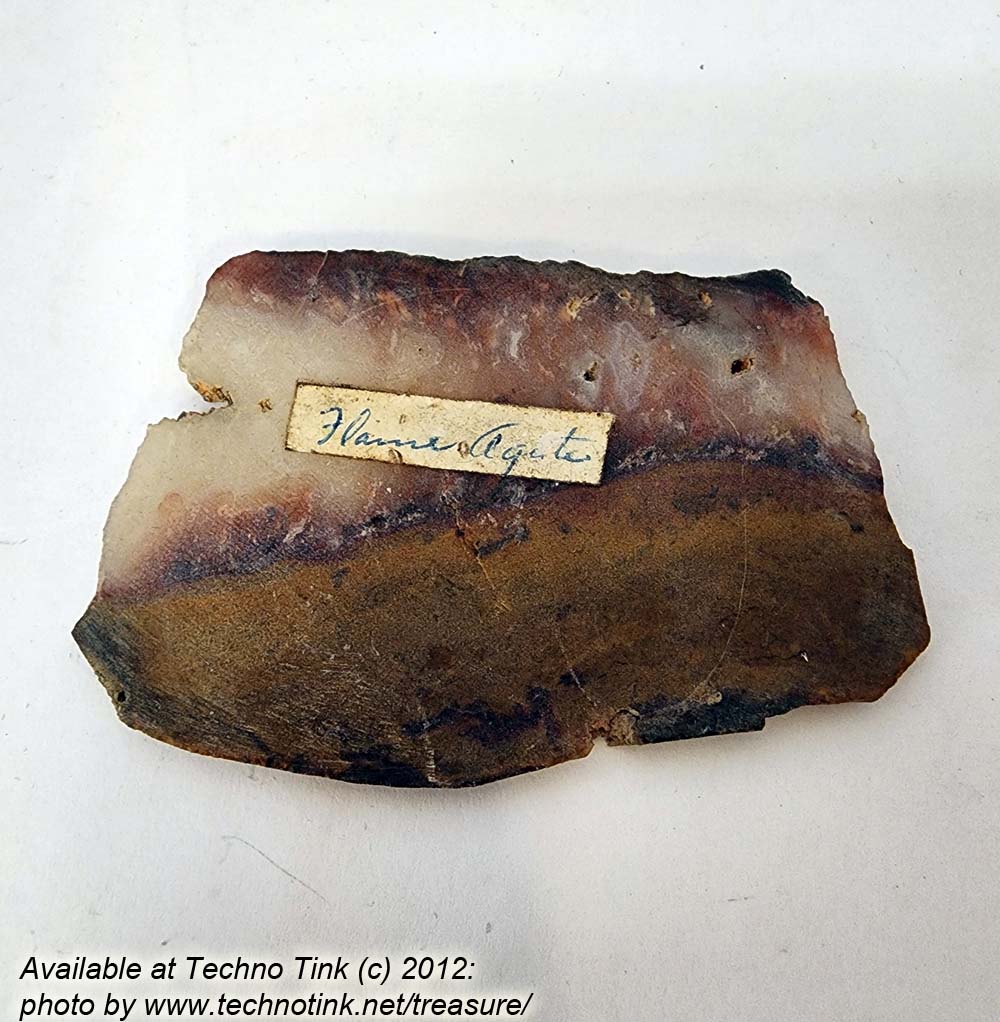 Flame Agate Slab, cut and polished approx 3.25x2x.10 inches - Image 5