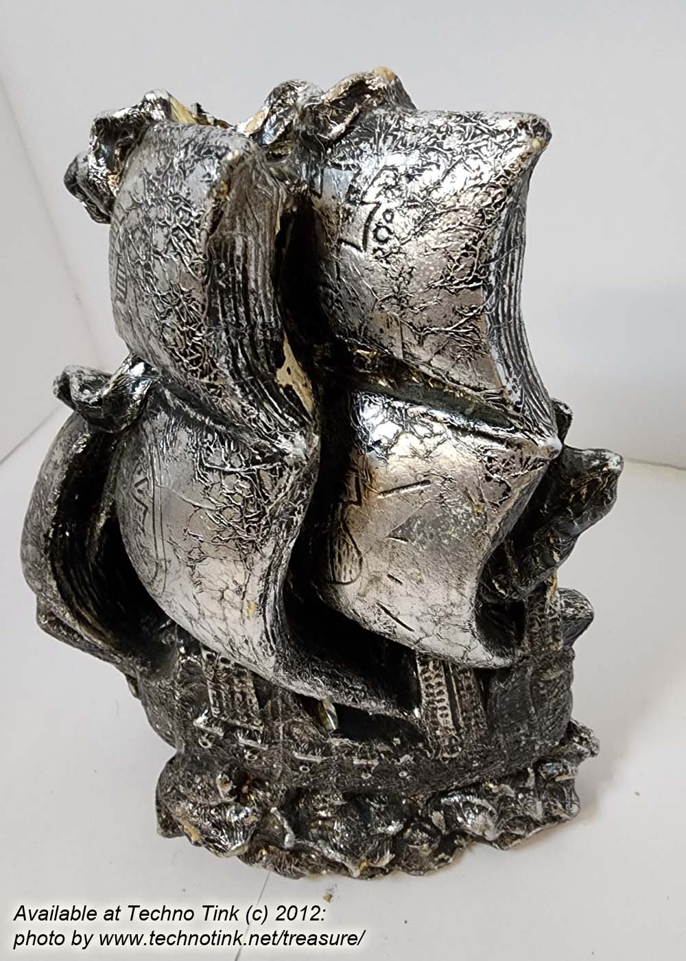 Foil Wrapped Plaster Statue of Historic Spanish Sailing Ship - Image 3