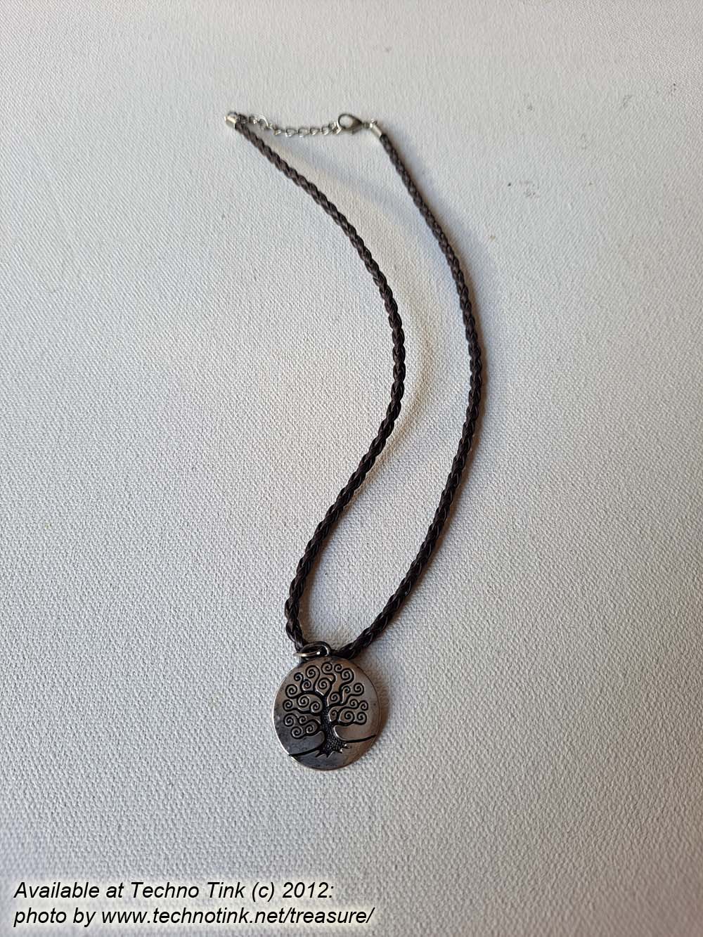 Large Double sided Tree of Life Pendant on braided brown leather necklace with clasp (Copy) - Image 5