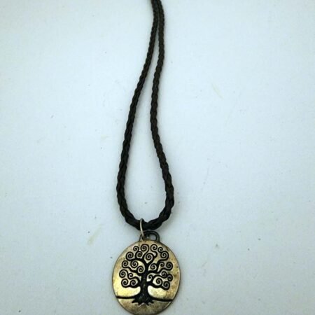 Large Double sided Tree of Life Pendant on braided brown leather necklace with clasp (Copy)