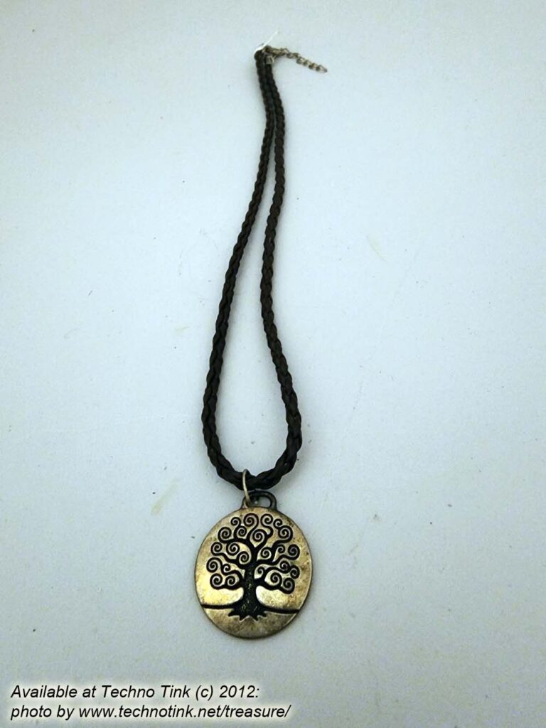 Large Double sided Tree of Life Pendant on braided brown leather necklace with clasp (Copy)