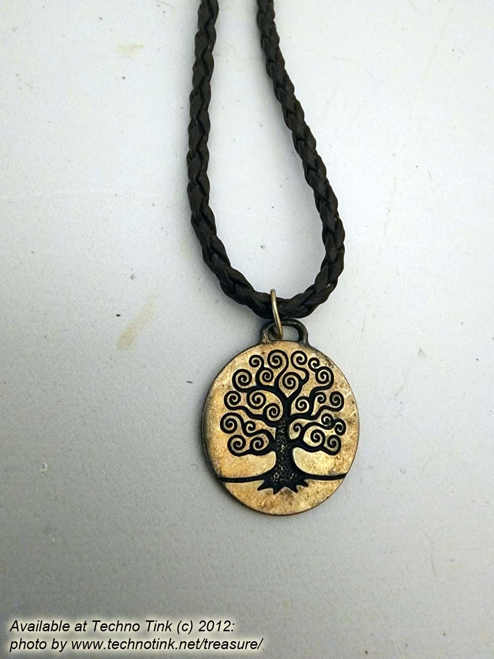 Large Double sided Tree of Life Pendant on braided brown leather necklace with clasp (Copy) - Image 12