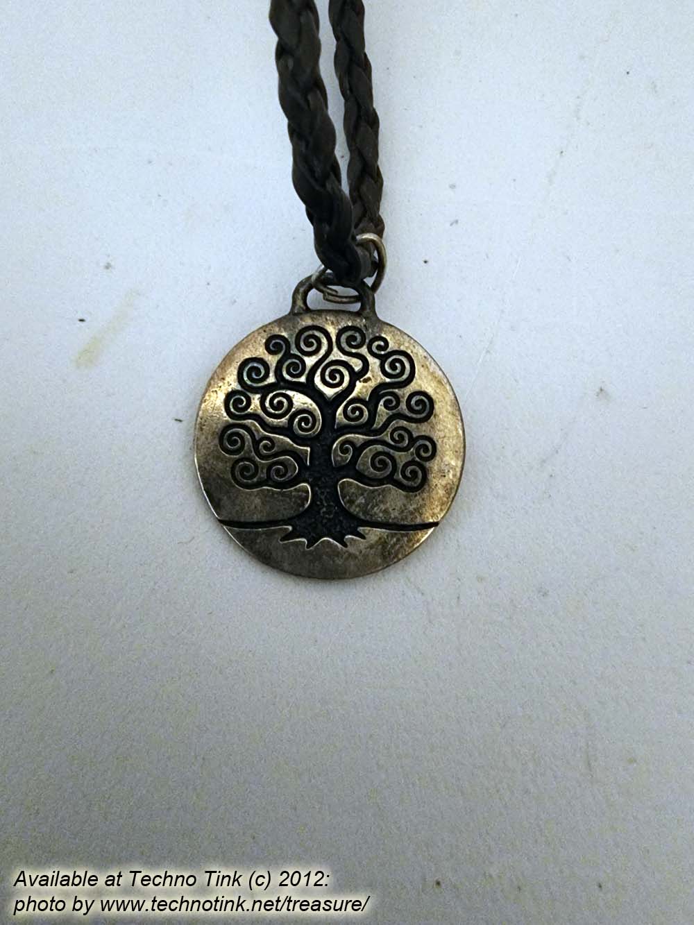 Large Double sided Tree of Life Pendant on braided brown leather necklace with clasp (Copy) - Image 13