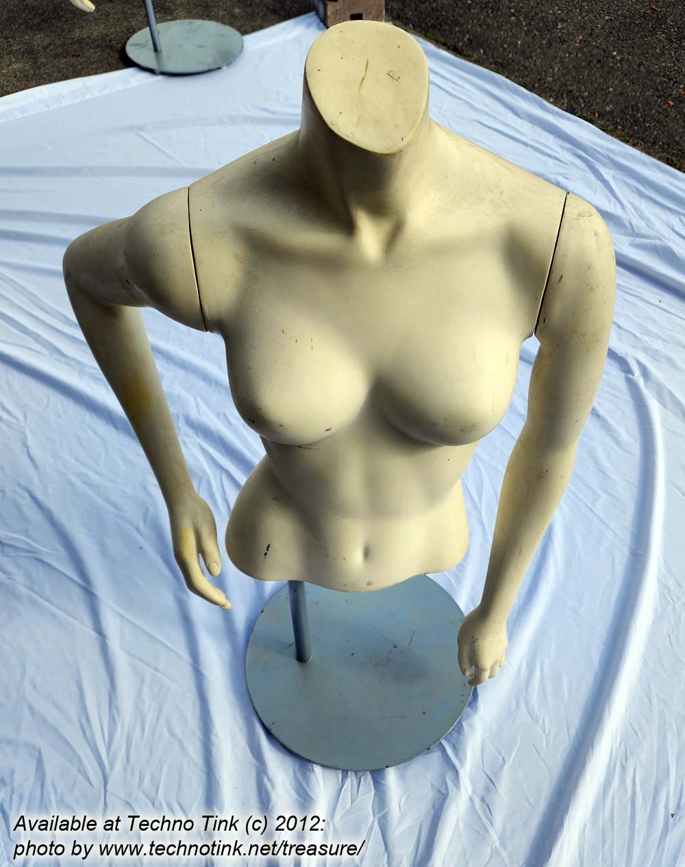 Female Torso Mannequin with magnetic detachable arms one action posed