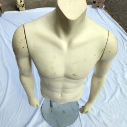 Male Torso Mannequin with magnetic detachable arms straight down