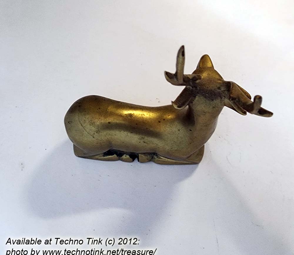 Small Brass Figurine of a Stag - Image 7