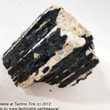 Black Tourmaline Crystals, Medium in feldspar and quartz base #0058 -- 3.5" x 3" x 3"