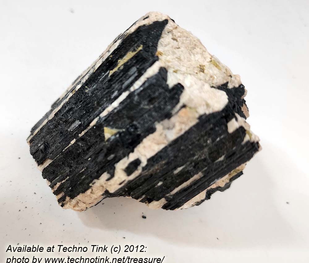 Black Tourmaline Crystals, Medium in feldspar and quartz base #0058 -- 3.5" x 3" x 3"