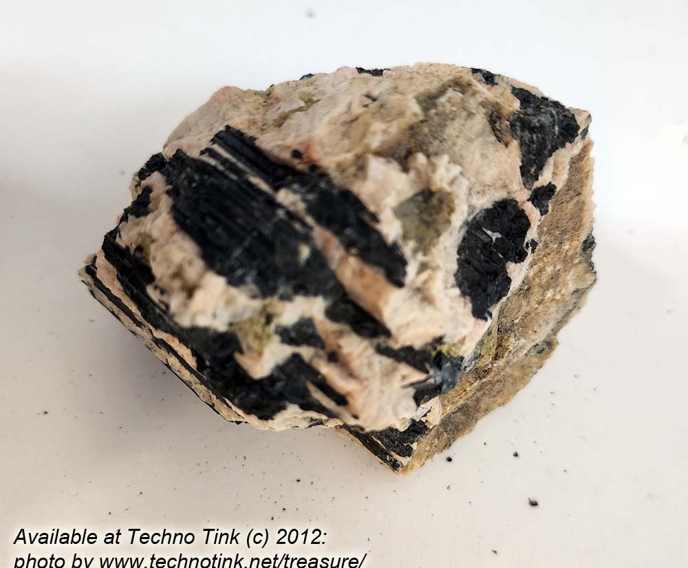 Black Tourmaline Crystals, Medium in feldspar and quartz base #0058 -- 3.5" x 3" x 3" - Image 8