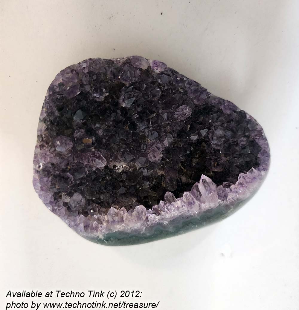 Amethyst Geode fragment with polished underneath 4"x3.25"x1.5" - Image 5