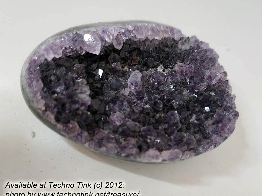Amethyst Geode fragment with polished underneath 4"x3.25"x1.5" - Image 8