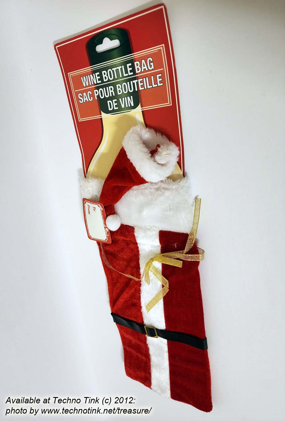 Xmas Santa Wine Bottle Bag with Hat