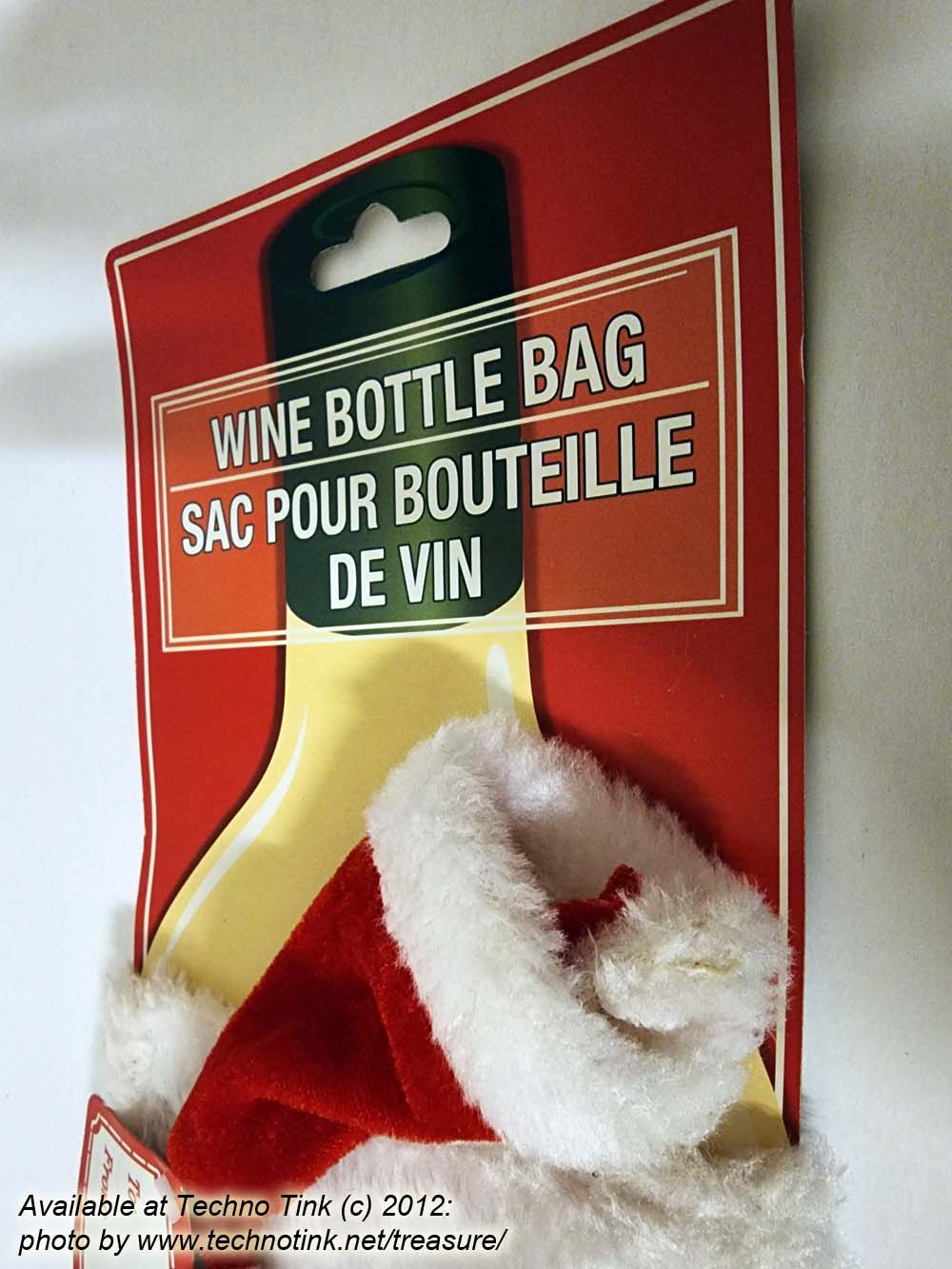 Xmas Santa Wine Bottle Bag with Hat - Image 5