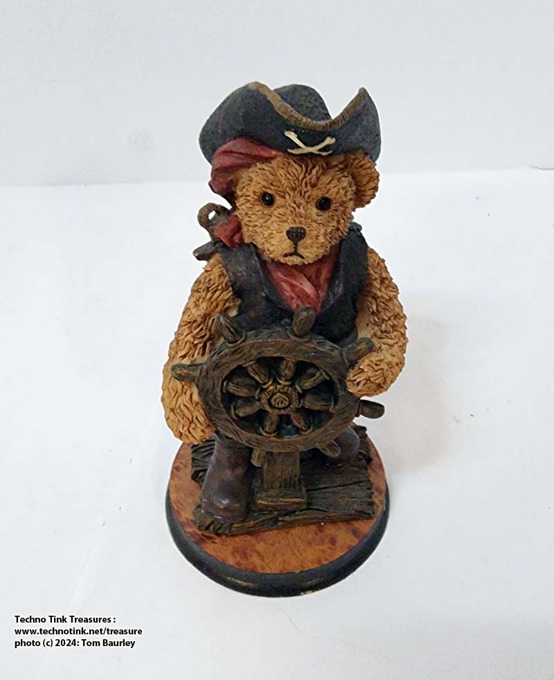 Teddy Bear Captain at Helm Figurine approx 5x3"