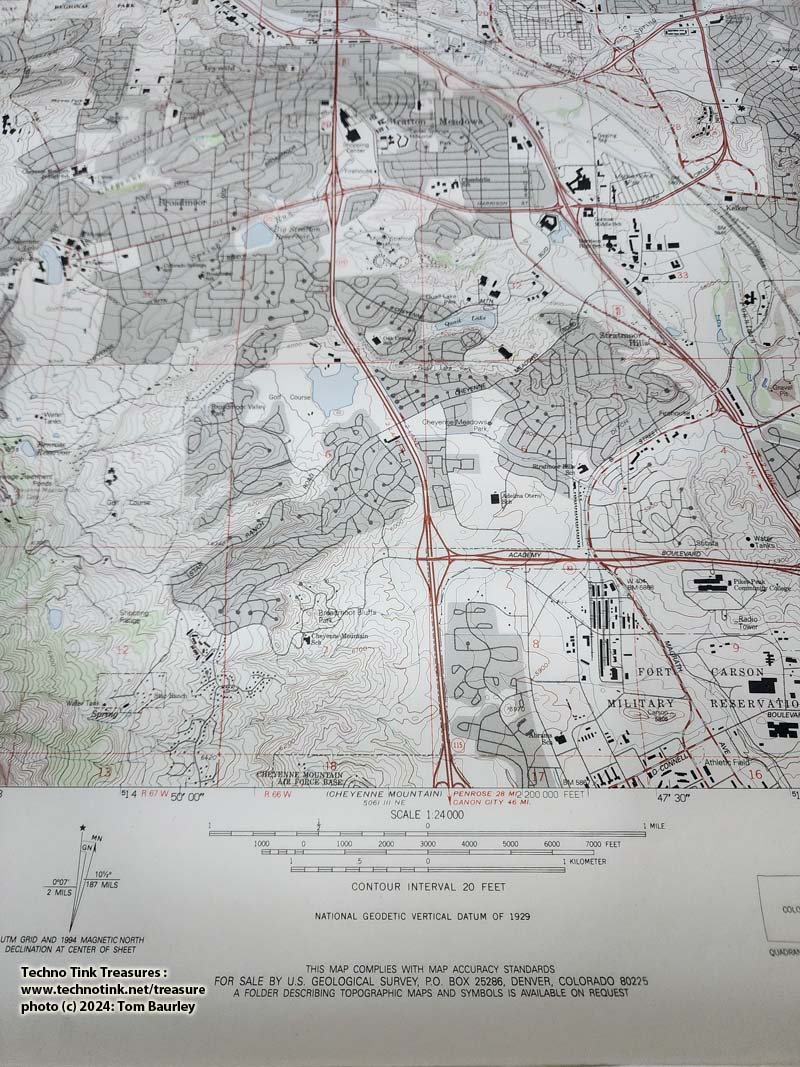 USGS Topographic Map Colorado Springs CO - 1961 revised 1994 - Image 12