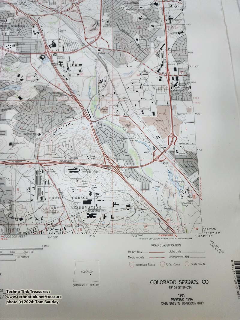 USGS Topographic Map Colorado Springs CO - 1961 revised 1994 - Image 13