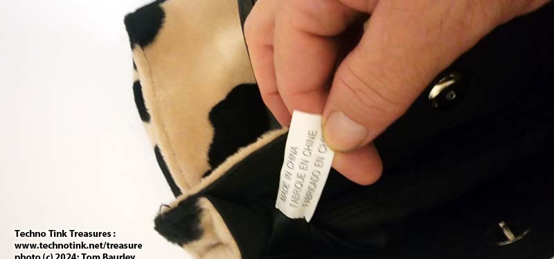 Cow print faux fur handbag (used) - Image 7