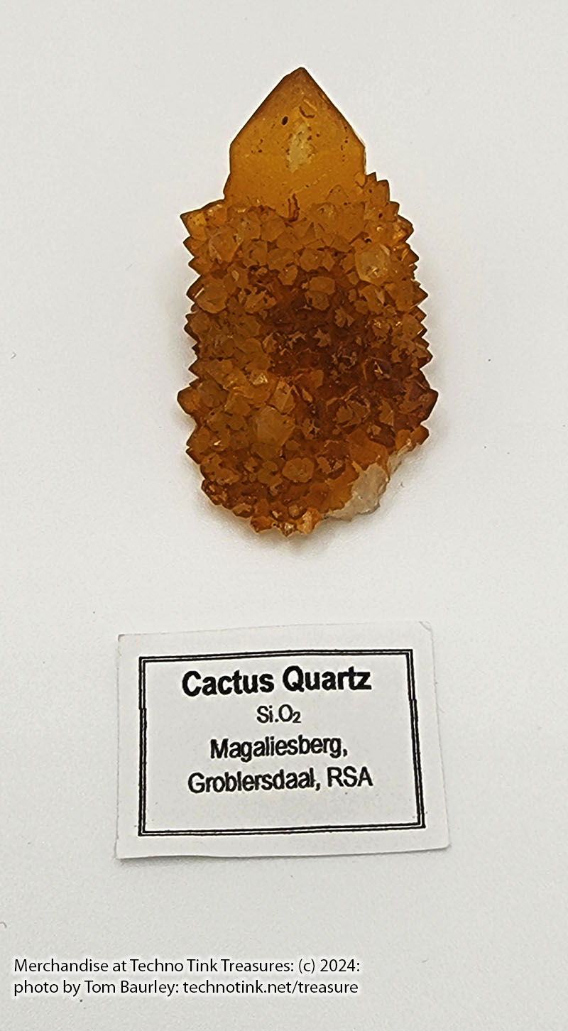 yellow-orange Medium Cactus Quartz Crystal 1.5x1x1 Magalesberg Groblensdaal RSA