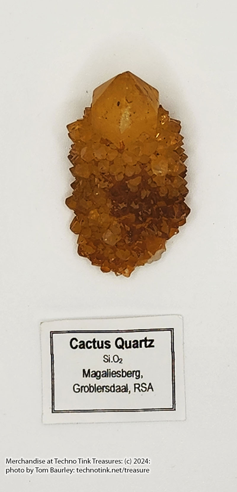 yellow-orange Medium Cactus Quartz Crystal 1.5x1x1 Magalesberg Groblensdaal RSA - Image 2